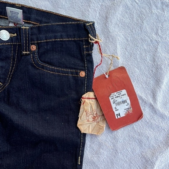 TRUE RELIGION Joey PURPLE‎  FLAP CLOSER POCKET WOMENS JEANS SIZE 14 - Picture 4 of 8